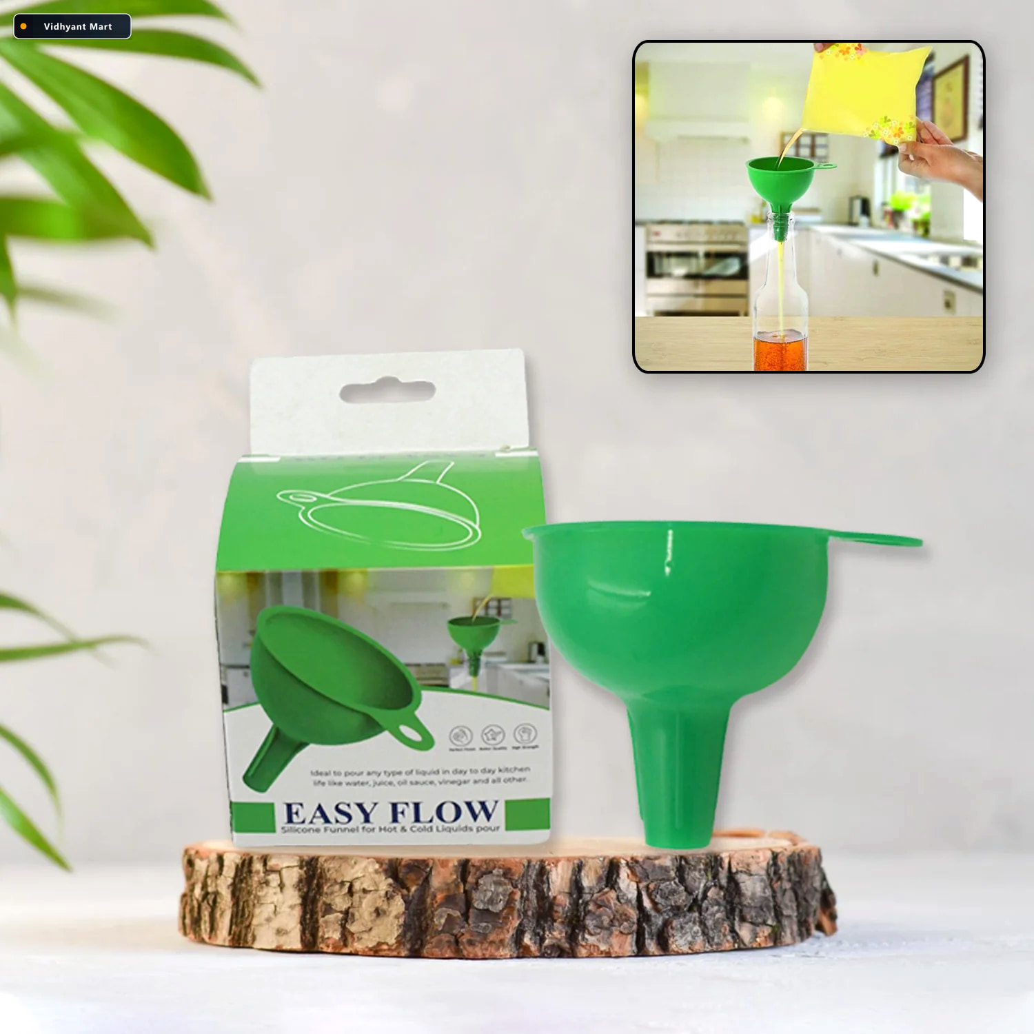 Vidhyant Mart Silicone Funnel Food Grade Pouring Tool Quickslice 2