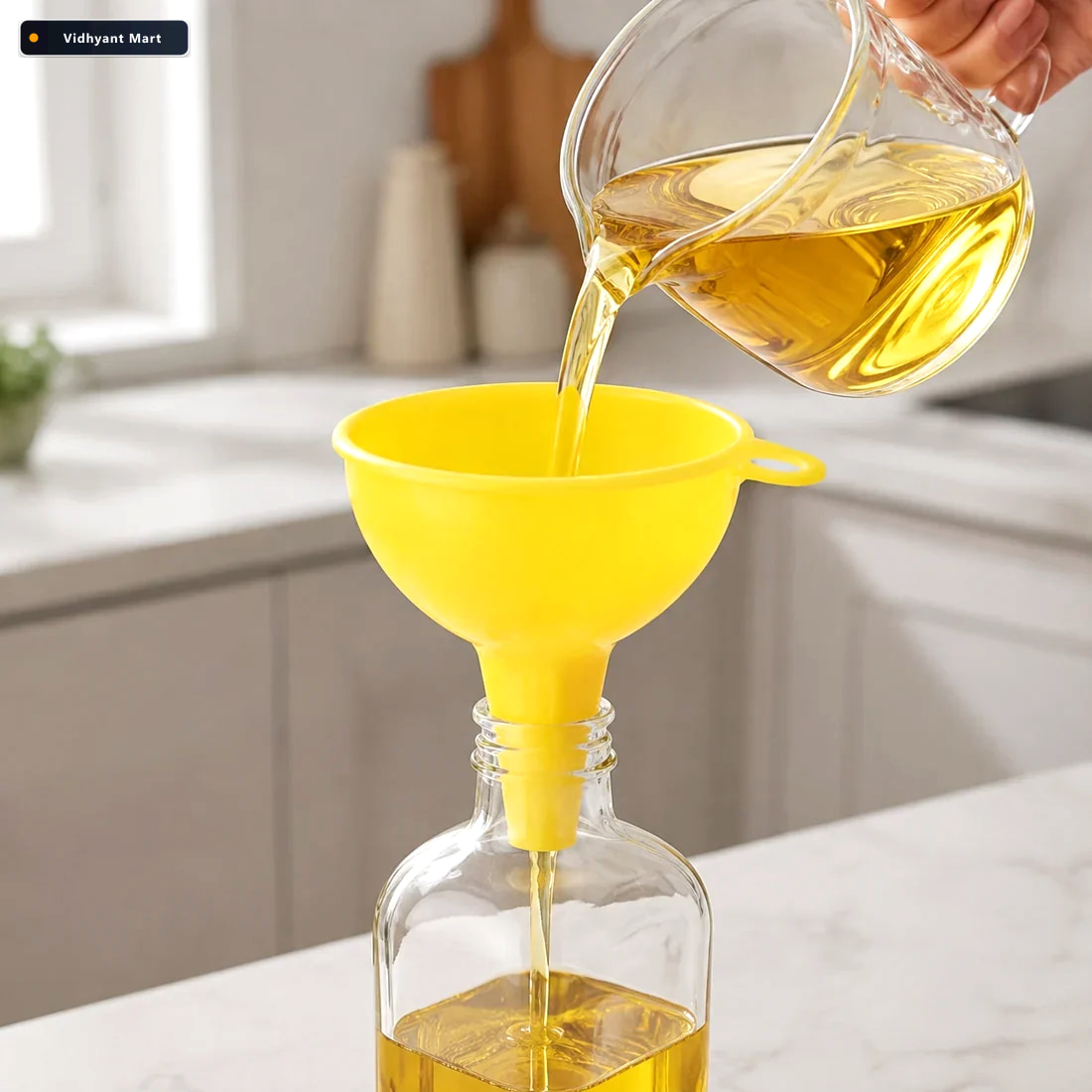Vidhyant Mart Silicone Funnel Food Grade Spill Proof Kitchen Aid 2