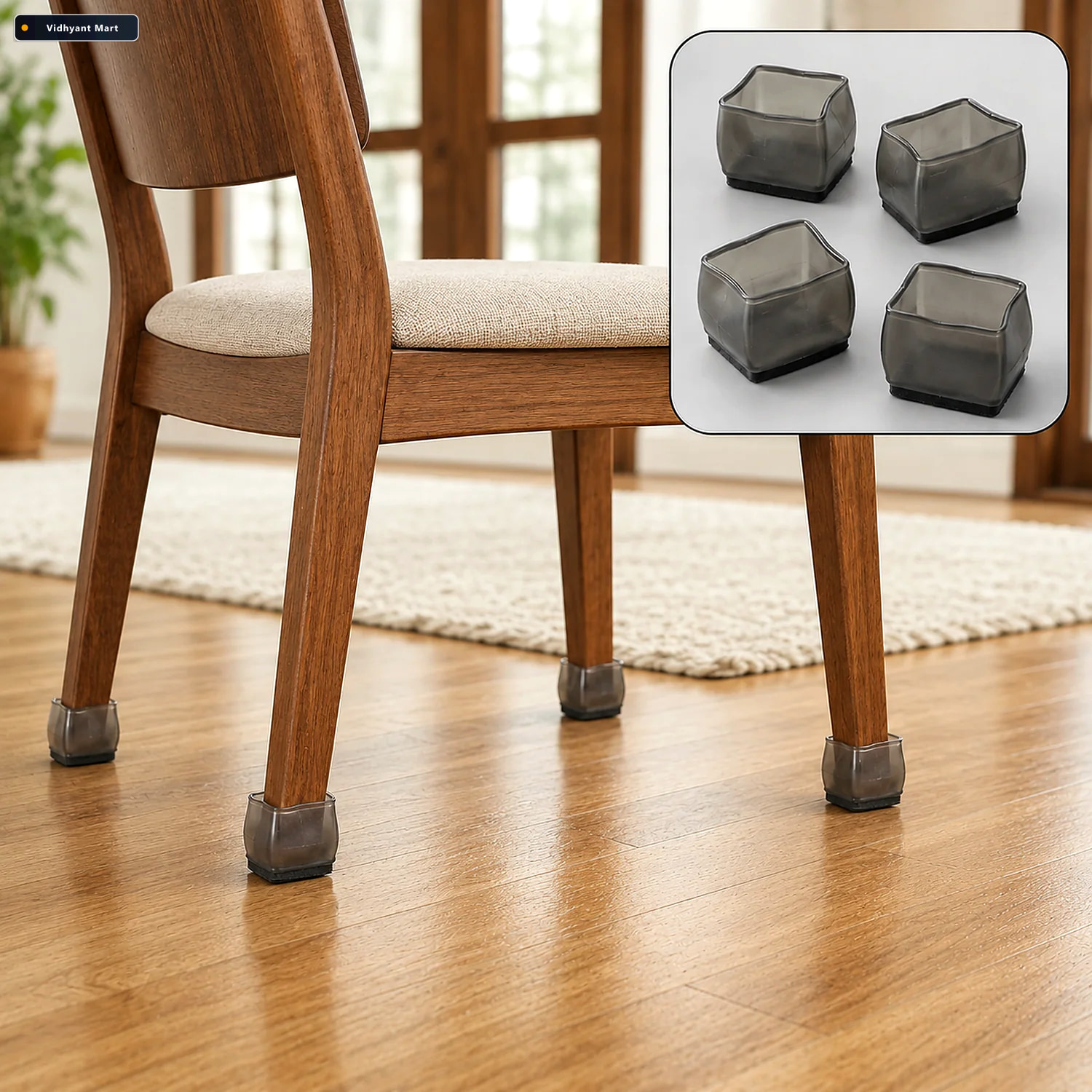 Vidhyant Mart Silicone Furniture Leg Pads Floor Protection Noise 2