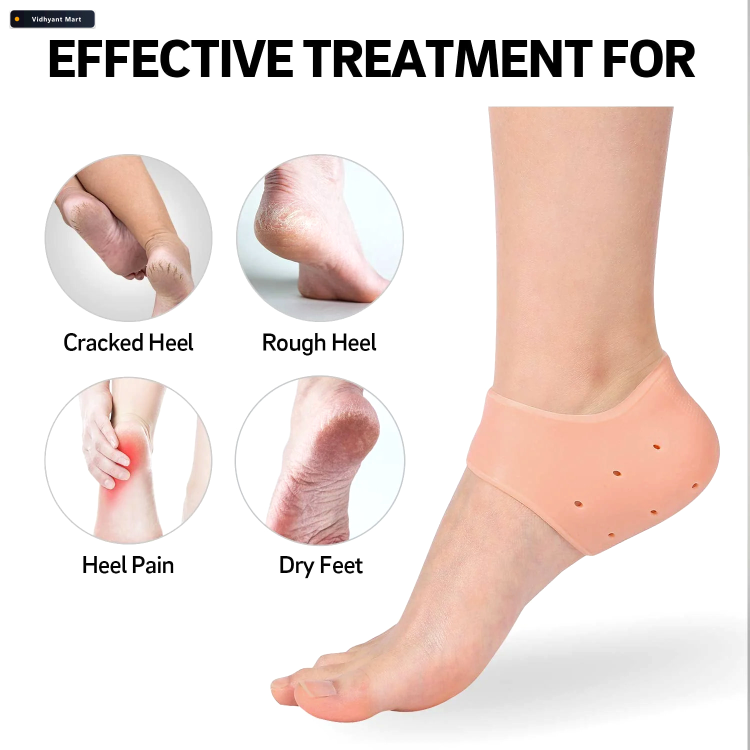 Vidhyant Mart Silicone Gel Heel Socks Cracked Heels Remedy Velve 2
