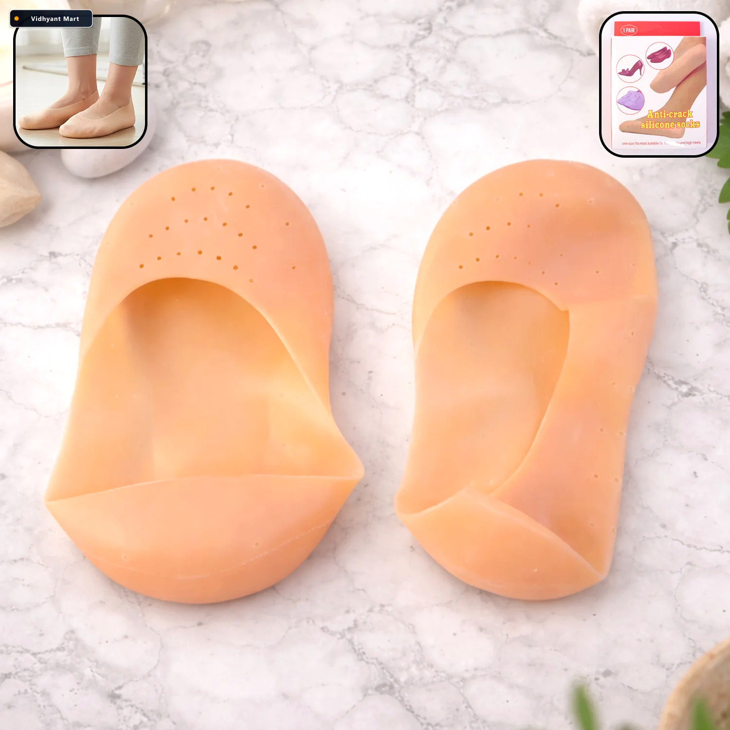 Vidhyant Mart Silicone Heel Protector Socks Soft Gel Relief For 2