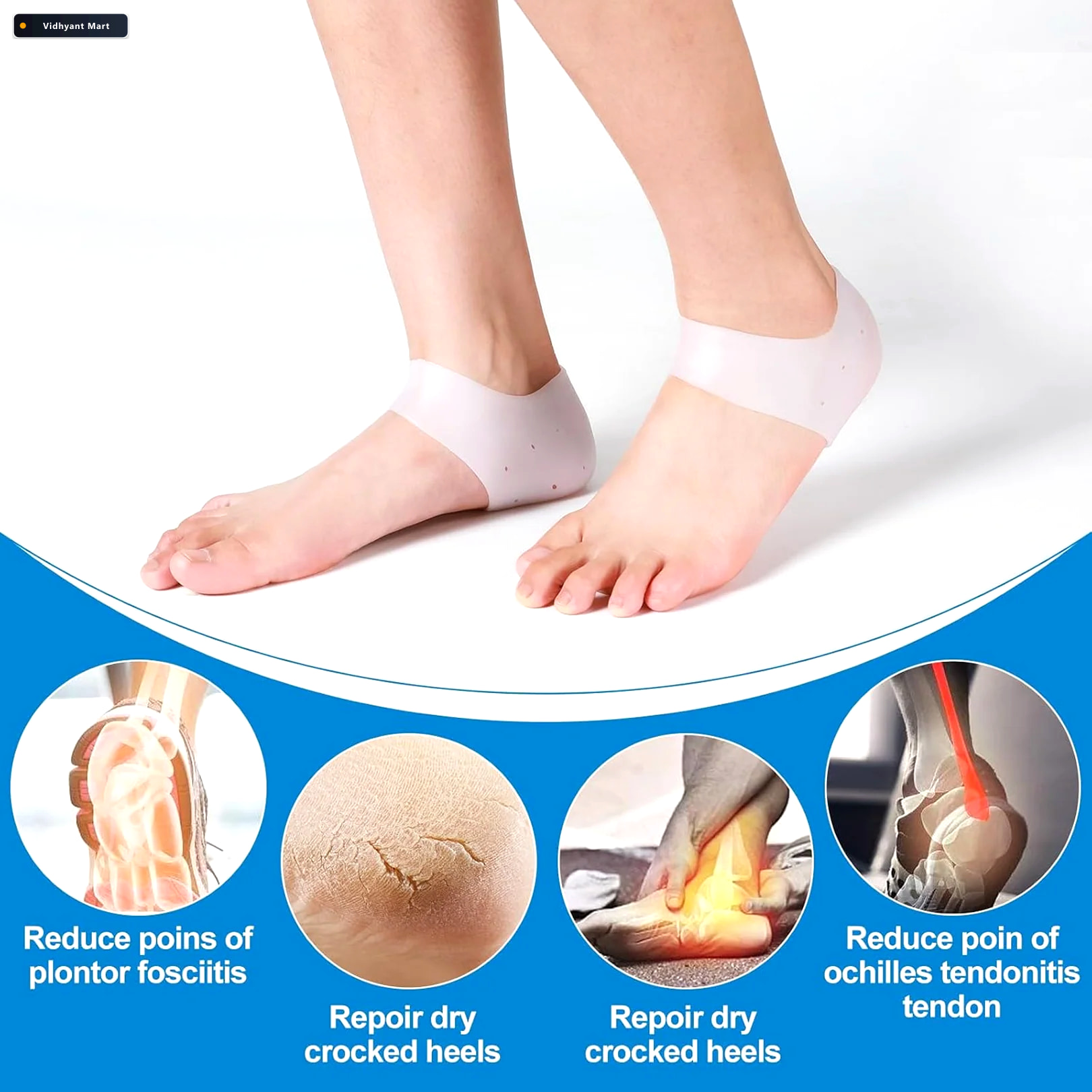 Vidhyant Mart Silicone Heel Protectors Anti Crack Moisturizing S 5