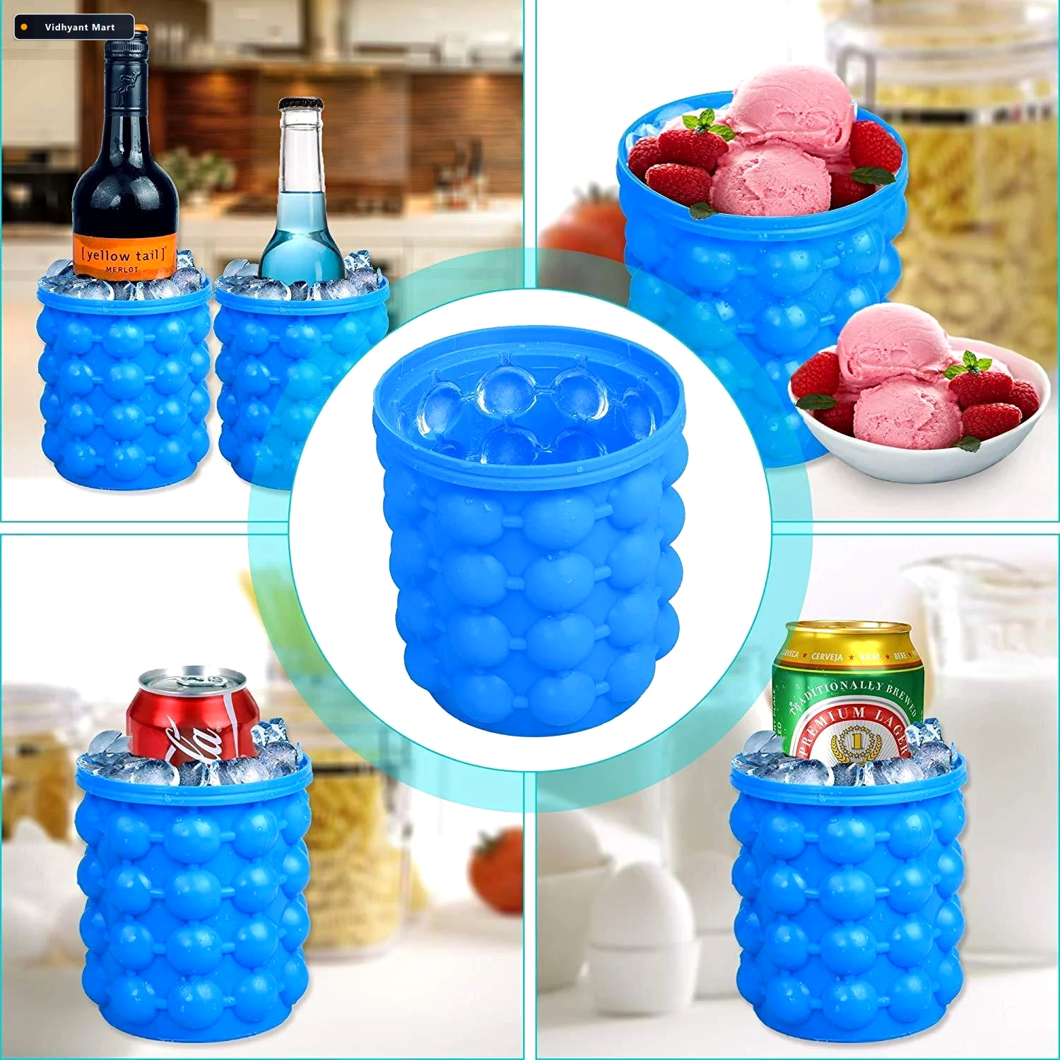 Vidhyant Mart Silicone Ice Cube Maker Airtight Space Saving Chil 4