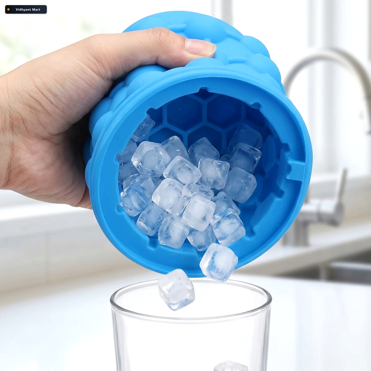 Vidhyant Mart Silicone Ice Cube Maker Cup Squeeze To Pop Mould W 2