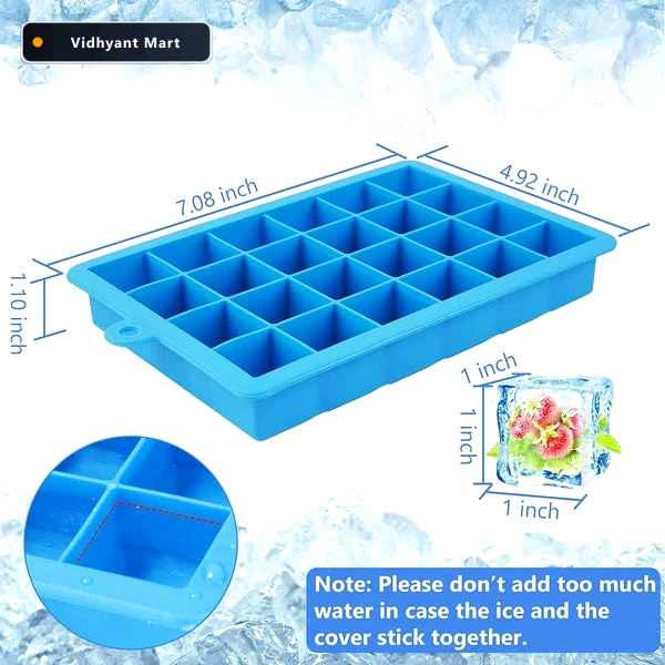 Vidhyant Mart Silicone Ice Cube Tray 24 Cavity Flexible Stackabl 4