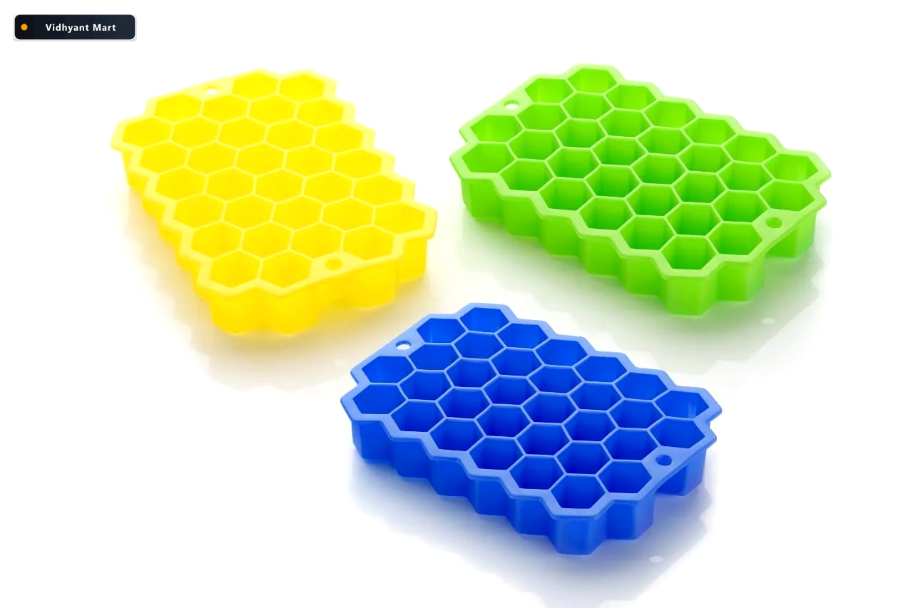 Vidhyant Mart Silicone Ice Cube Tray 37 Honeycomb Cubes Chillpou 4
