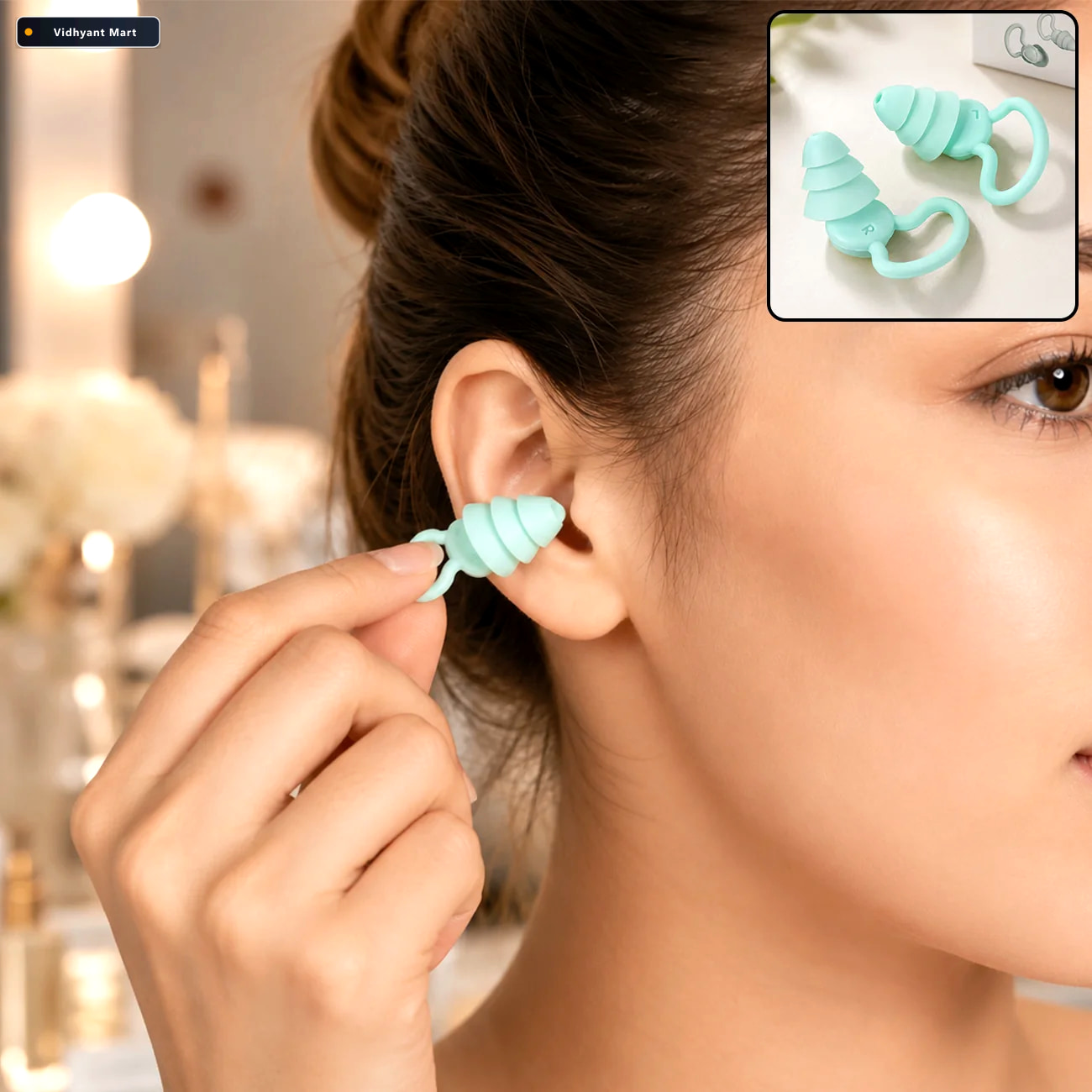 Vidhyant Mart Silicone Noise Reduction Earplugs Comfortable Trip 1