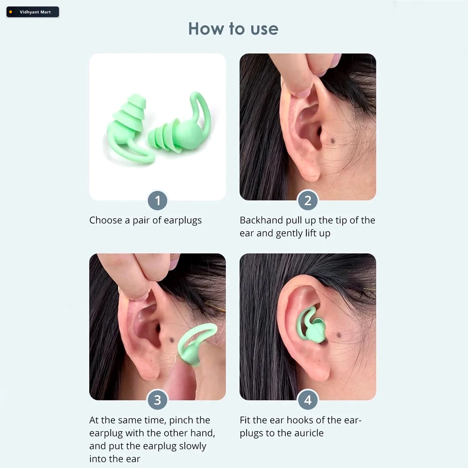 Vidhyant Mart Silicone Noise Reduction Earplugs Comfortable Trip 2