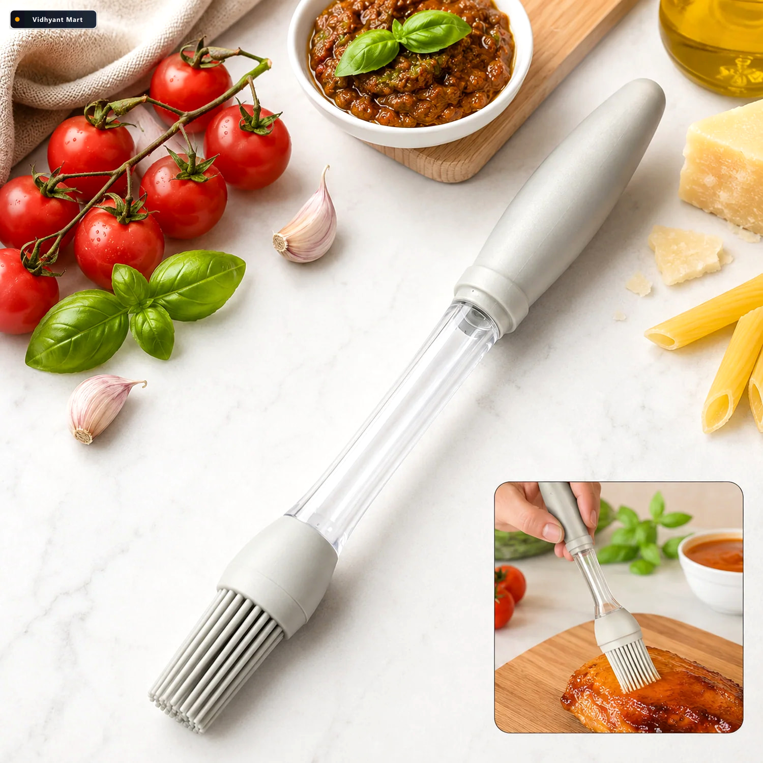 Vidhyant Mart Silicone Oil Brush Easy Dispensing For Grilling Ba 1