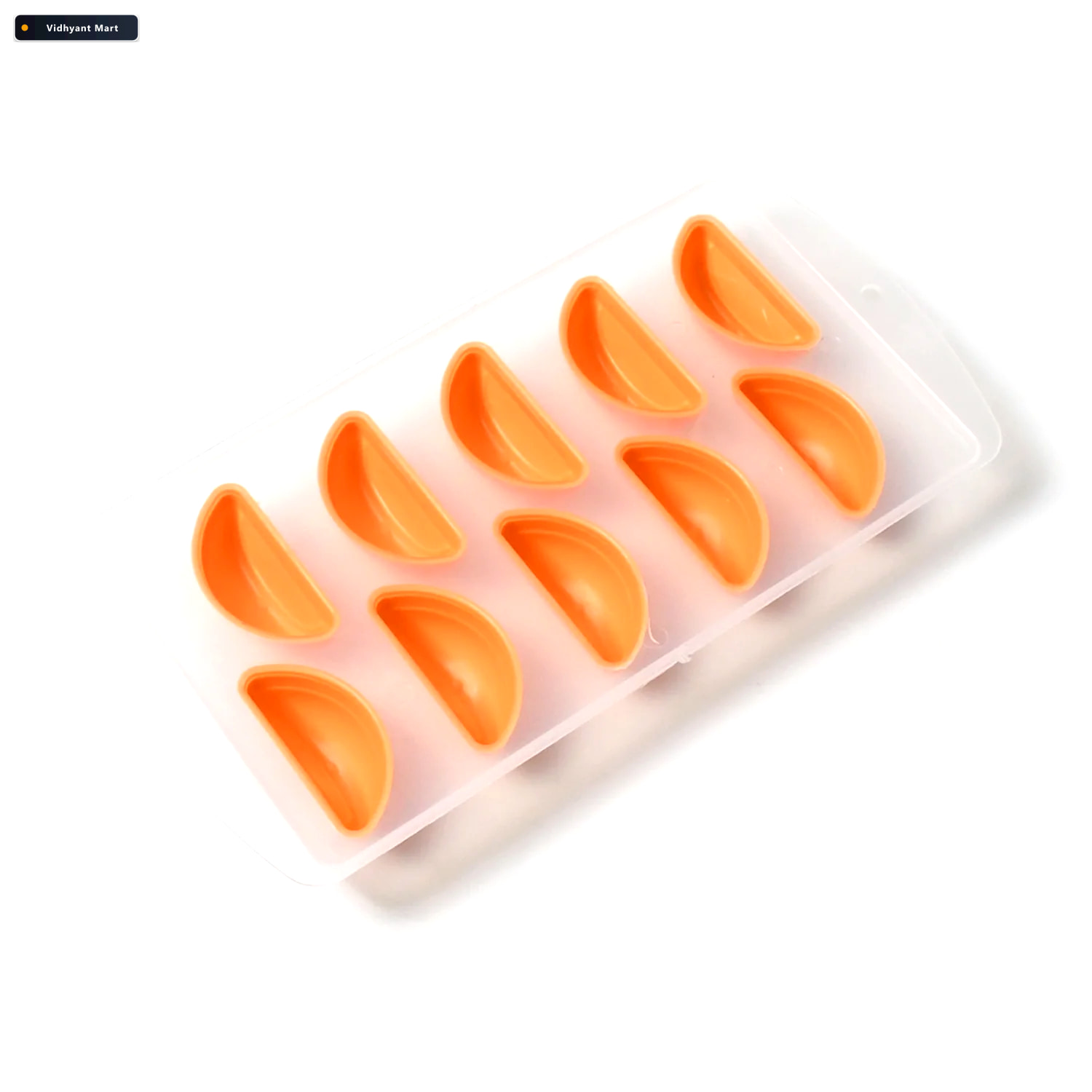 Vidhyant Mart Silicone Orange Shape Fruit Ice Tray 4
