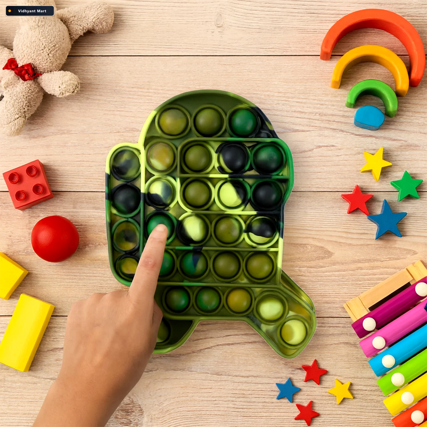 Vidhyant Mart Silicone Pop It Fidget Toy Durable Stress Relief P 3