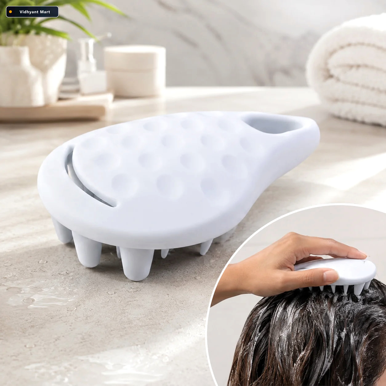 Vidhyant Mart Silicone Scalp Massager Deep Cleansing Relaxing Sh 1