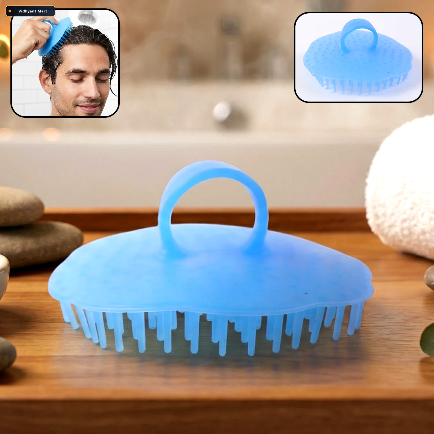 Vidhyant Mart Silicone Scalp Massager Deep Cleansing Shampoo Bru 1