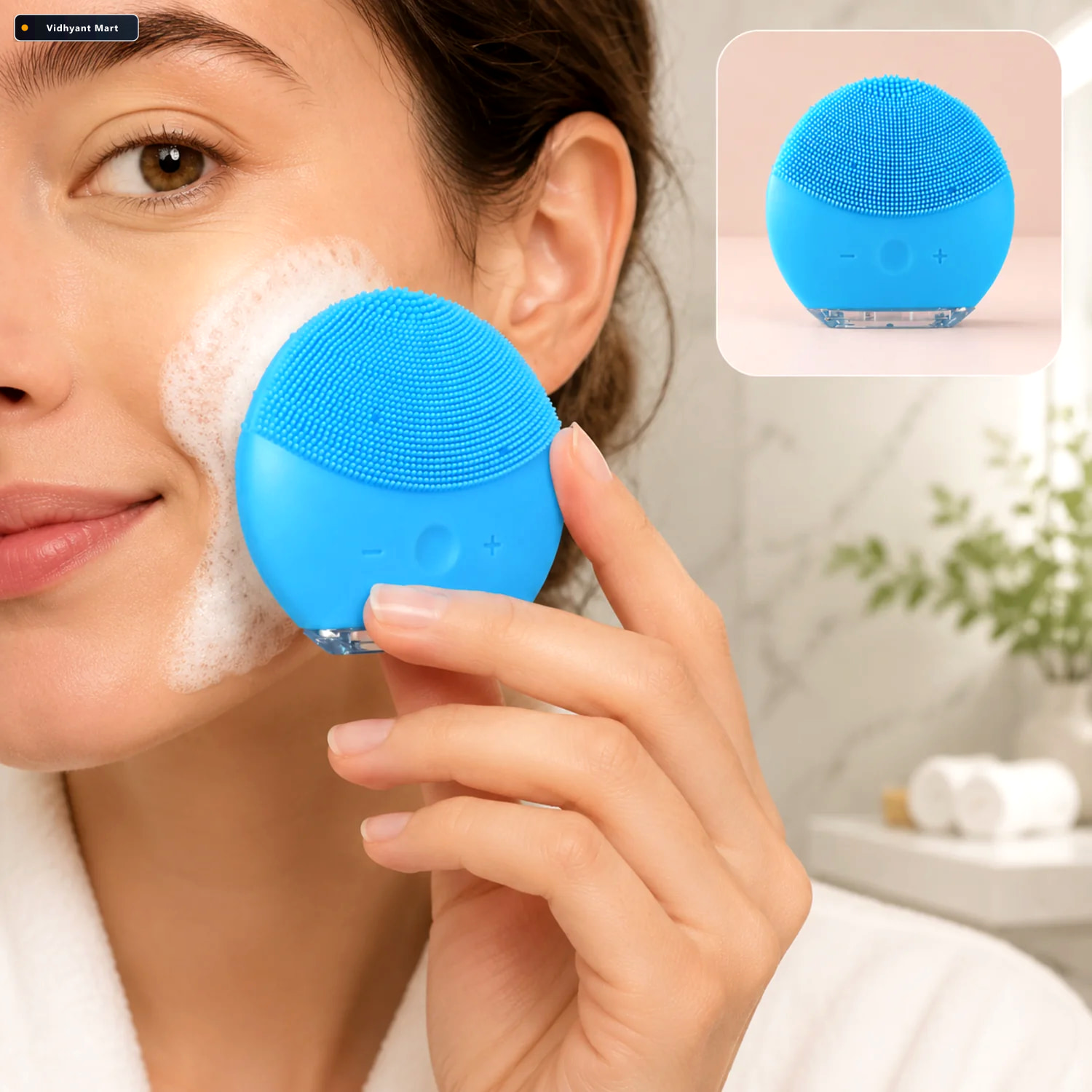 Vidhyant Mart Silicone Sonic Facial Cleansing Brush Gentle Deep 1