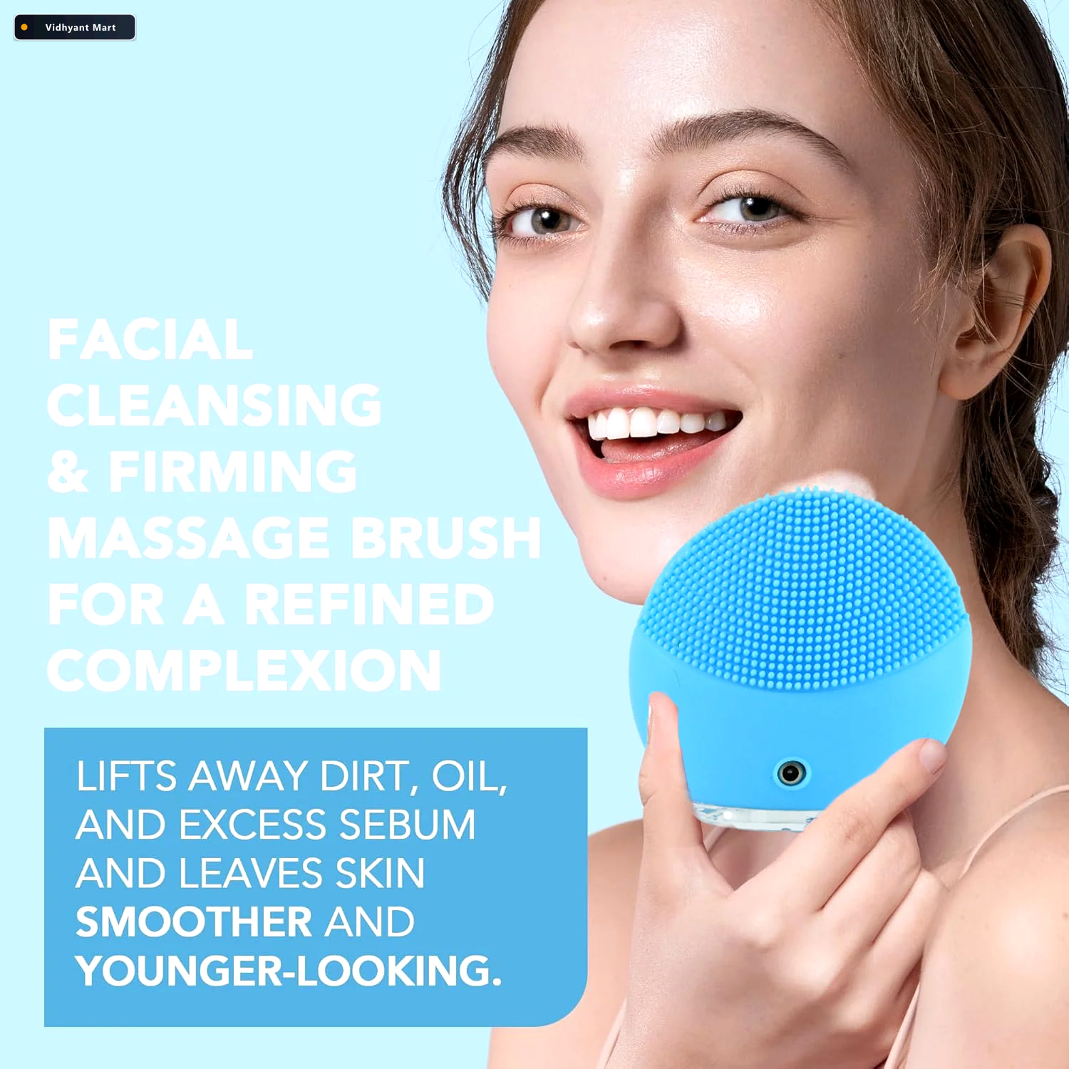 Vidhyant Mart Silicone Sonic Facial Cleansing Brush Gentle Deep 3
