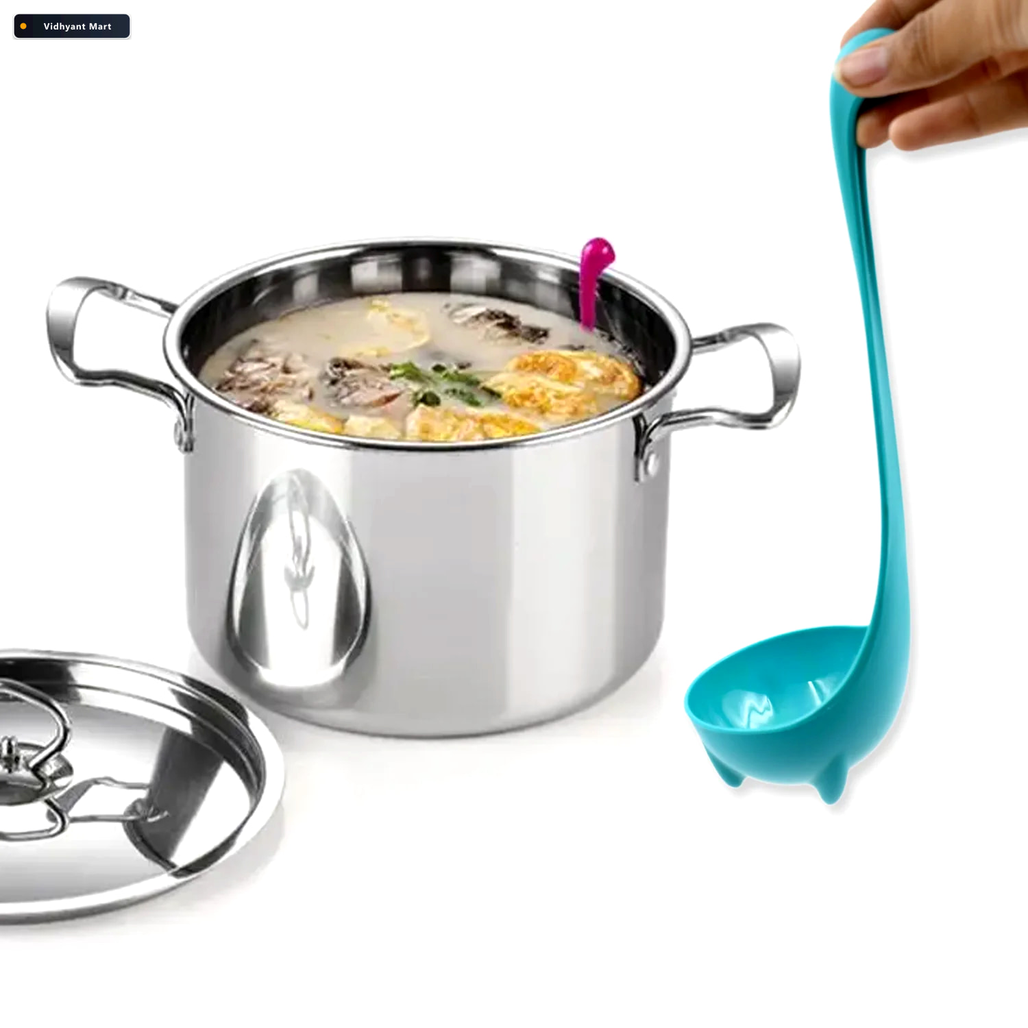 Vidhyant Mart Silicone Soup Spoon Multifunctional Strainer Ladle 2