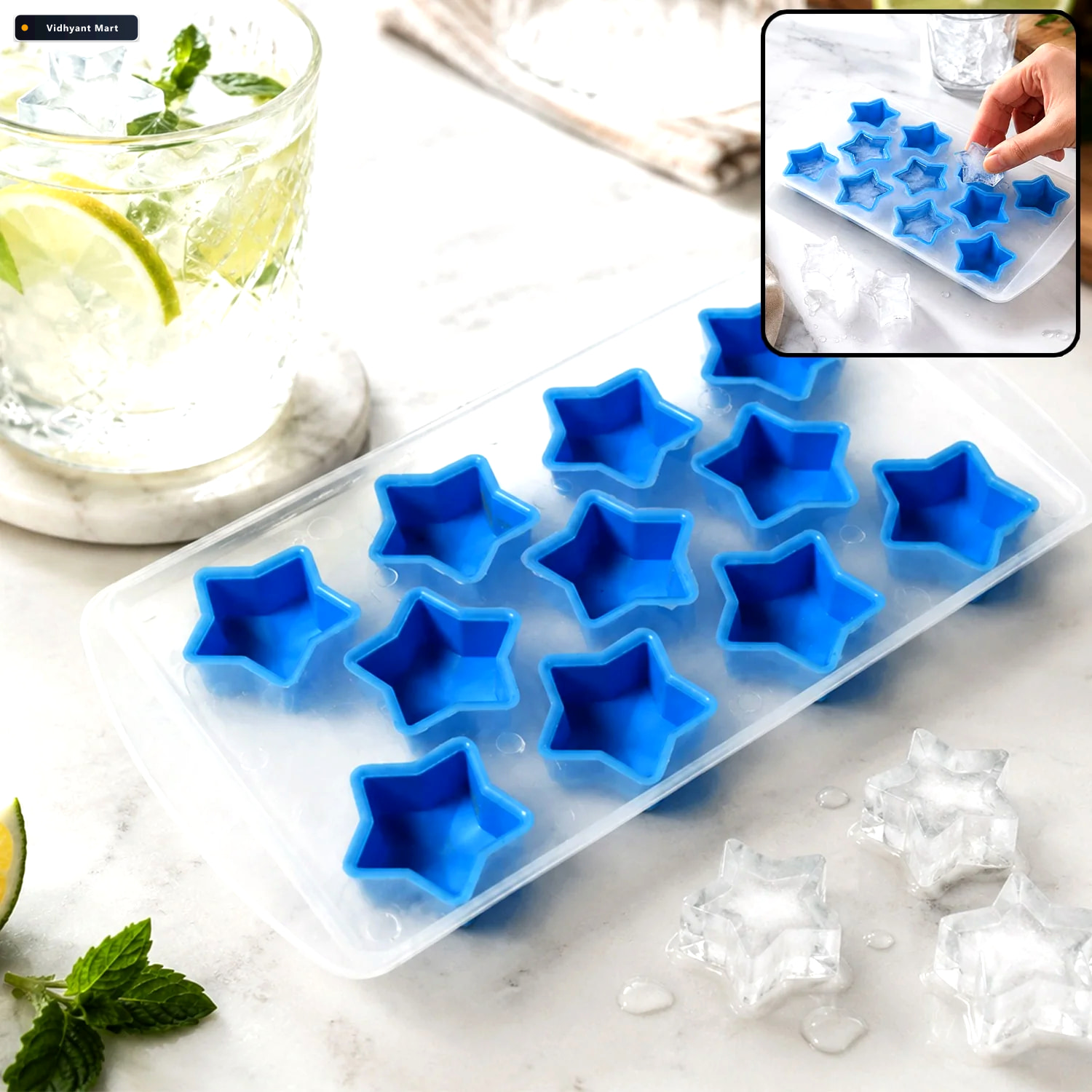 Vidhyant Mart Silicone Star Ice Cube Tray 1
