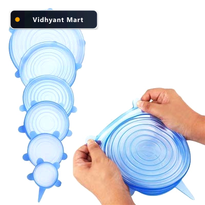 Vidhyant Mart Silicone Stretch Lids Reusable Food Container Cove 4