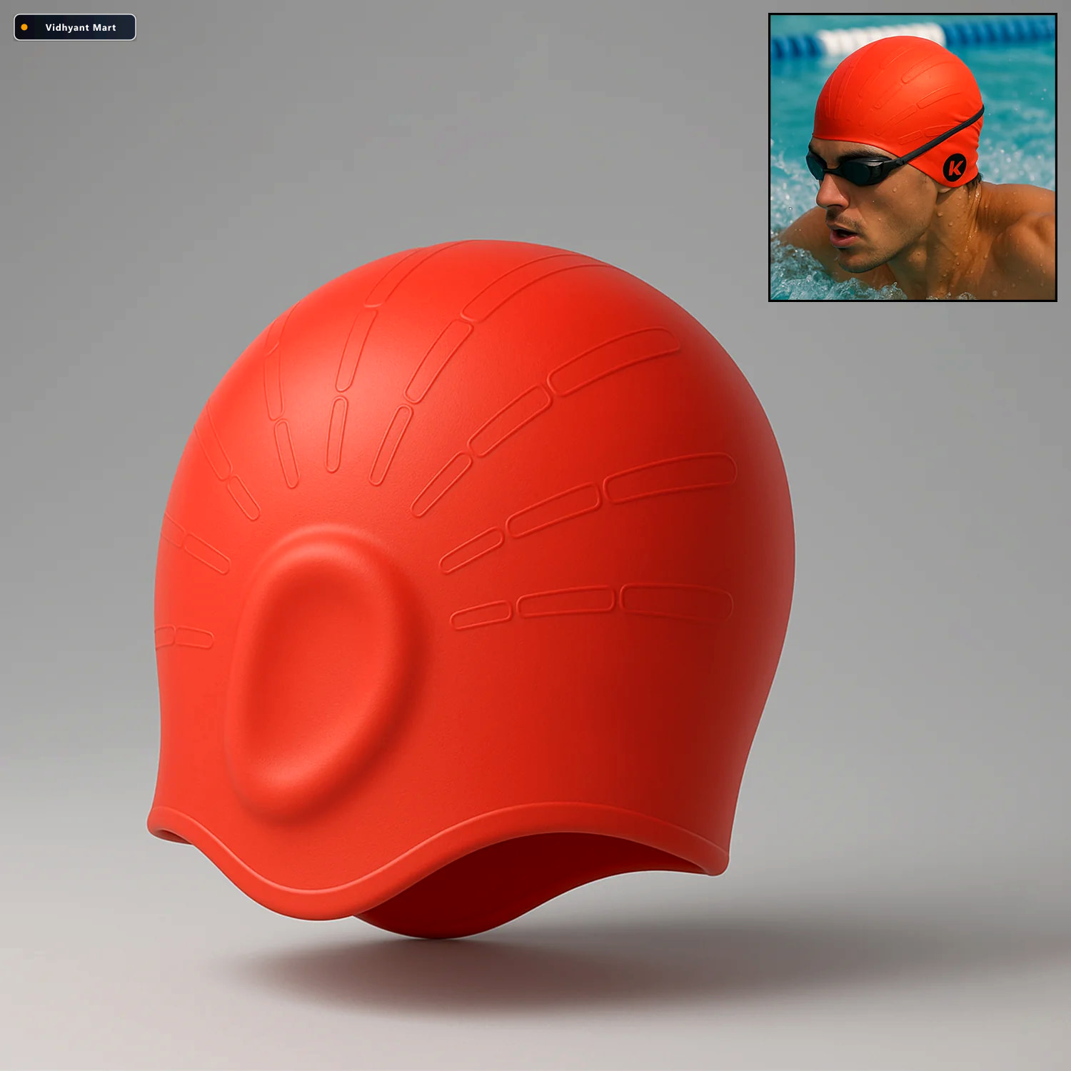 Vidhyant Mart Silicone Swimming Cap Durable Comfortable Hydrodyn 1