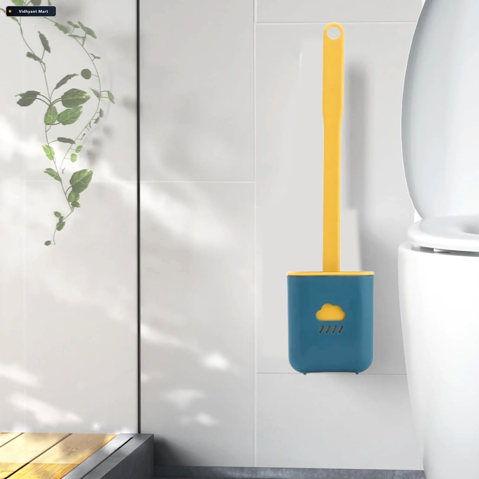 Vidhyant Mart Silicone Toilet Brush Quick Dry Holder Flexible Br 2