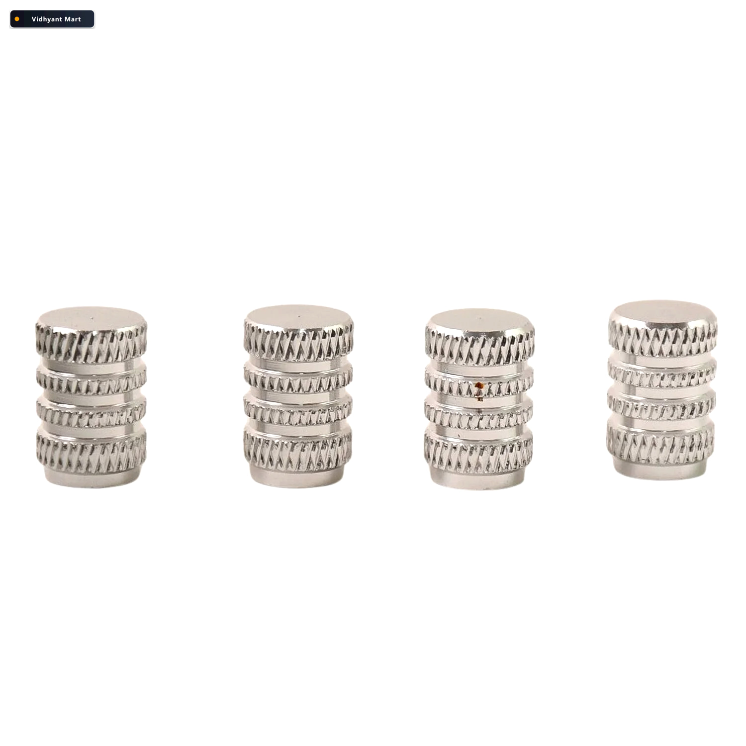 Vidhyant Mart Silver Aluminium Valve Caps Durable Set Of 4 For C 4