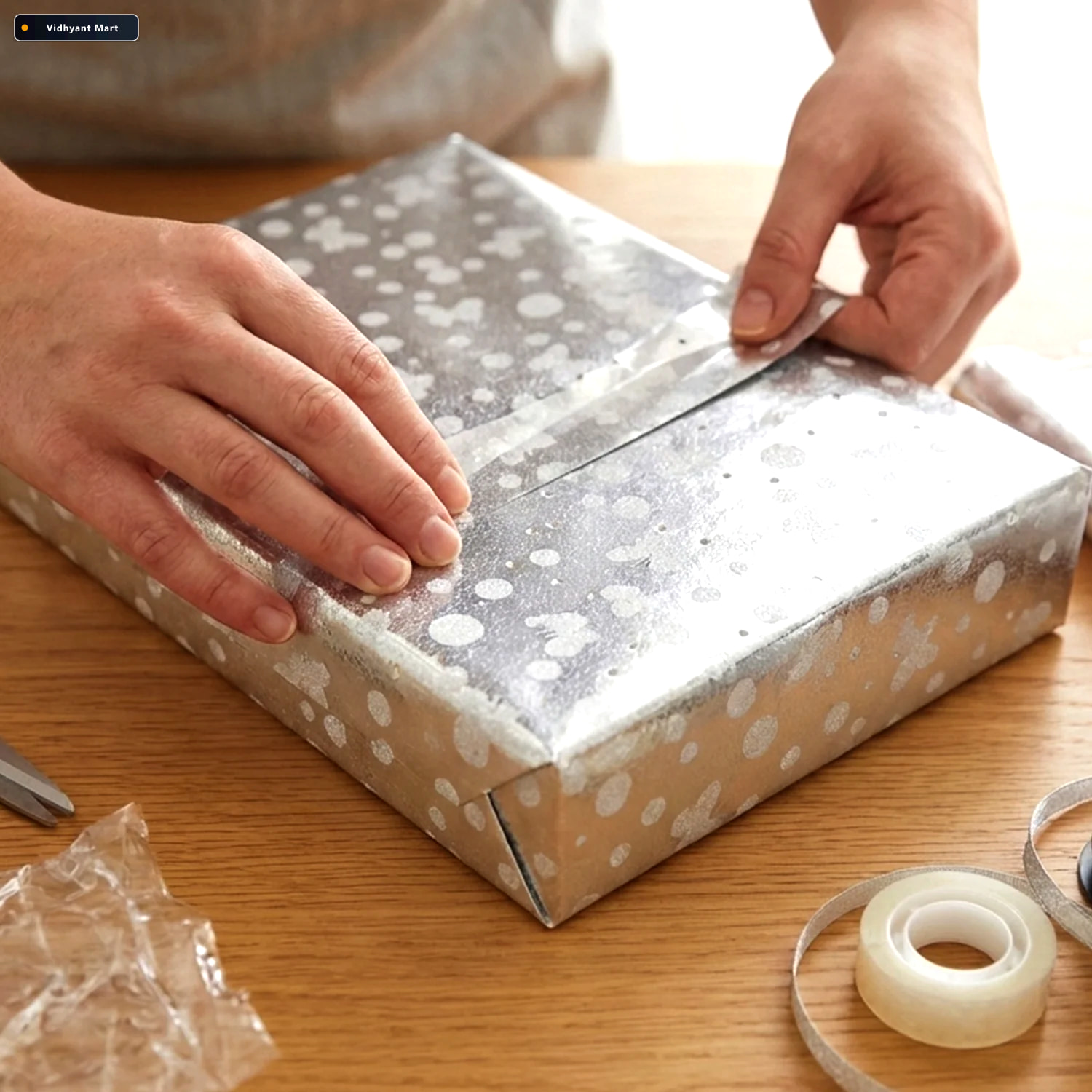 Vidhyant Mart Silver Decorative Gift Wrapping Paper Sheets 20 Pi 2