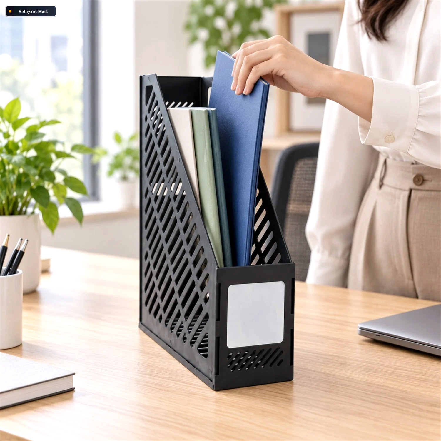Vidhyant Mart Single Compartment Plastic Desk Document Stand Fil 2