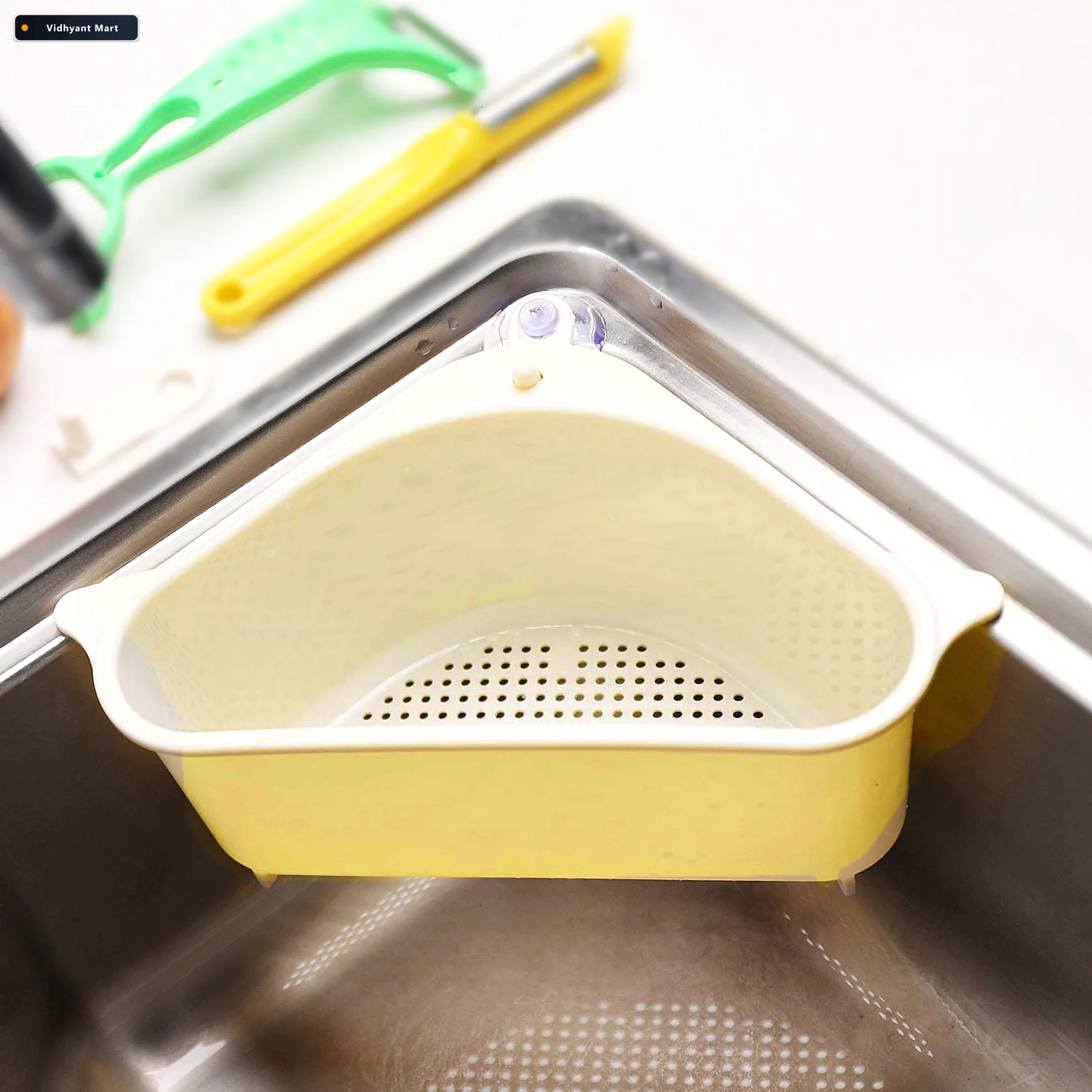 Vidhyant Mart Sink Drainer Shelf Corner Kitchen Organizer Organi 3