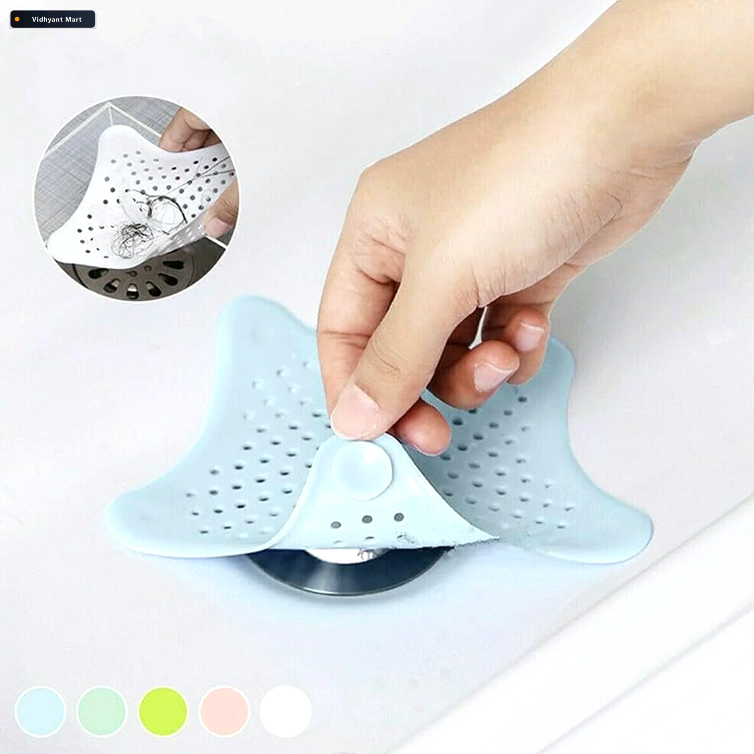Vidhyant Mart Sink Strainer Star Design Hair Catcher For Drains 4
