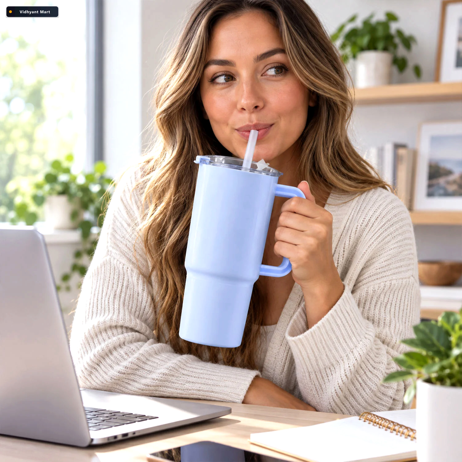 Vidhyant Mart Sipora Travel Tumbler 750ml With Reusable Straw An 2