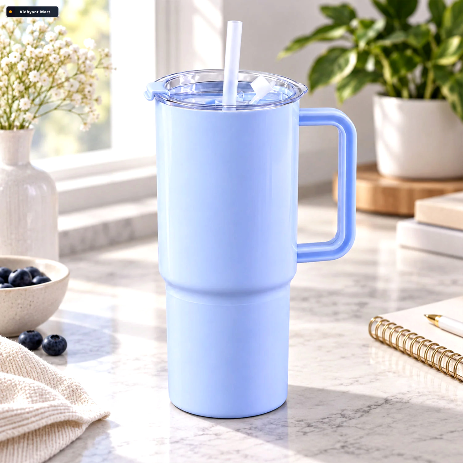 Vidhyant Mart Sipora Travel Tumbler 750ml With Reusable Straw An 3