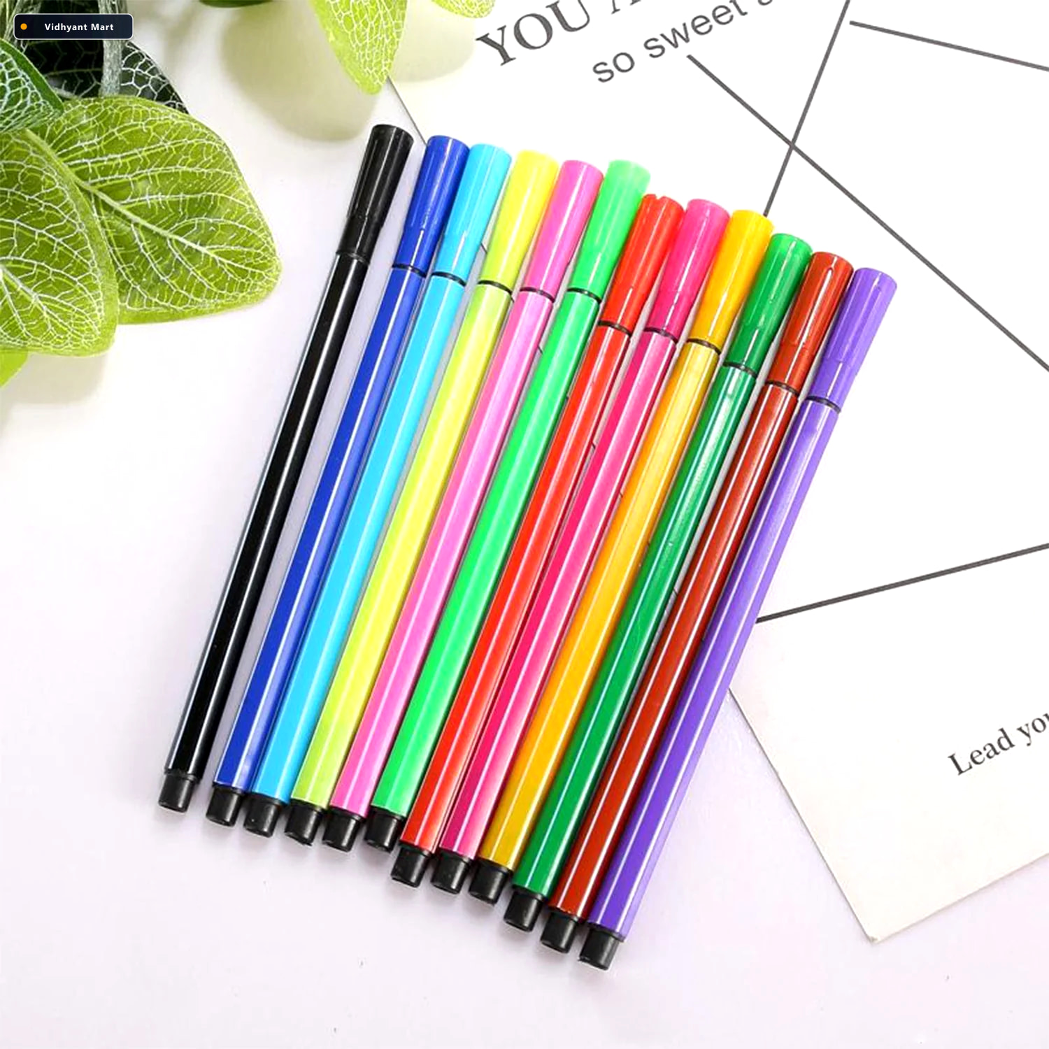 Vidhyant Mart Sketch Pen Set 12 Vibrant Pens For Kids Return Gif 2