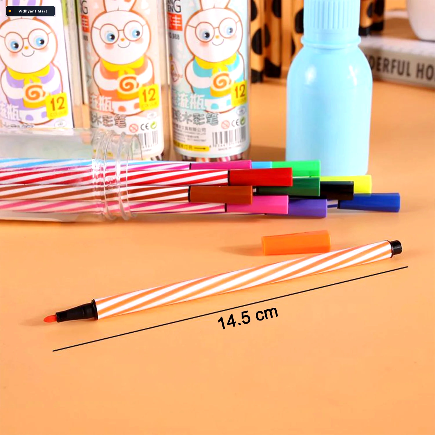 Vidhyant Mart Sketch Pen Set 12 Vibrant Pens For Kids Return Gif 4
