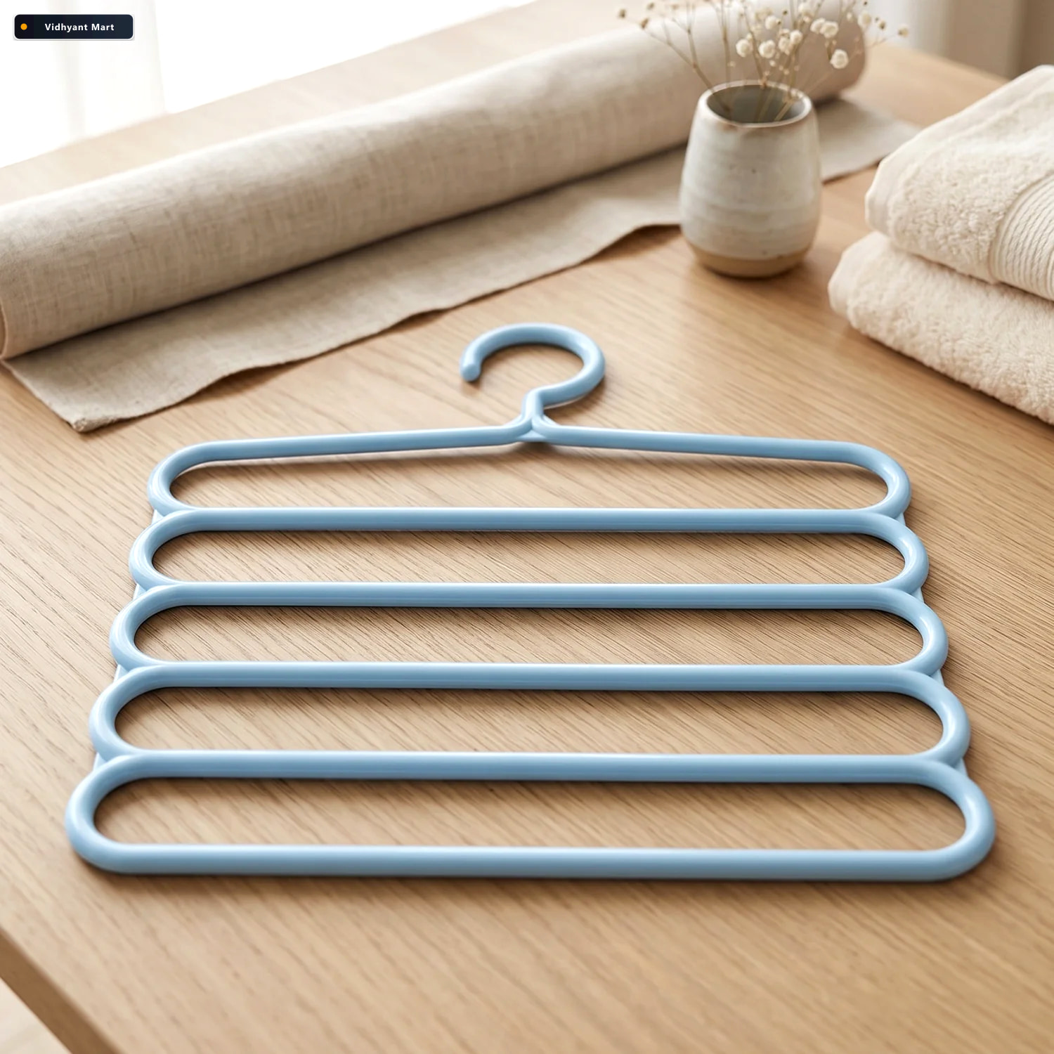 Vidhyant Mart Small 5 In 1 Plastic Hanger Multi Layer Trouser Pa 2