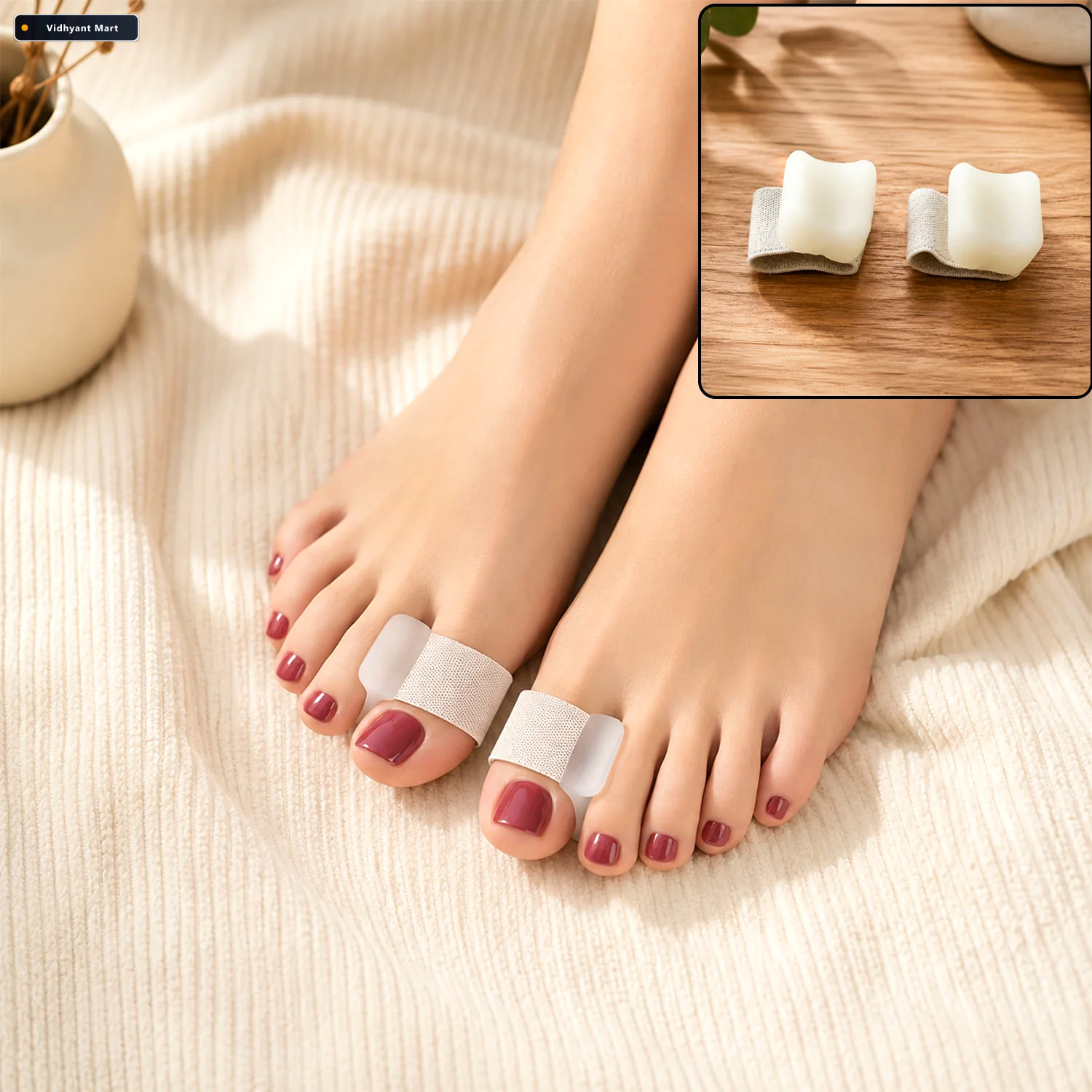 Vidhyant Mart Small Big Toe Spacer Support Brace With Elastic Lo 1