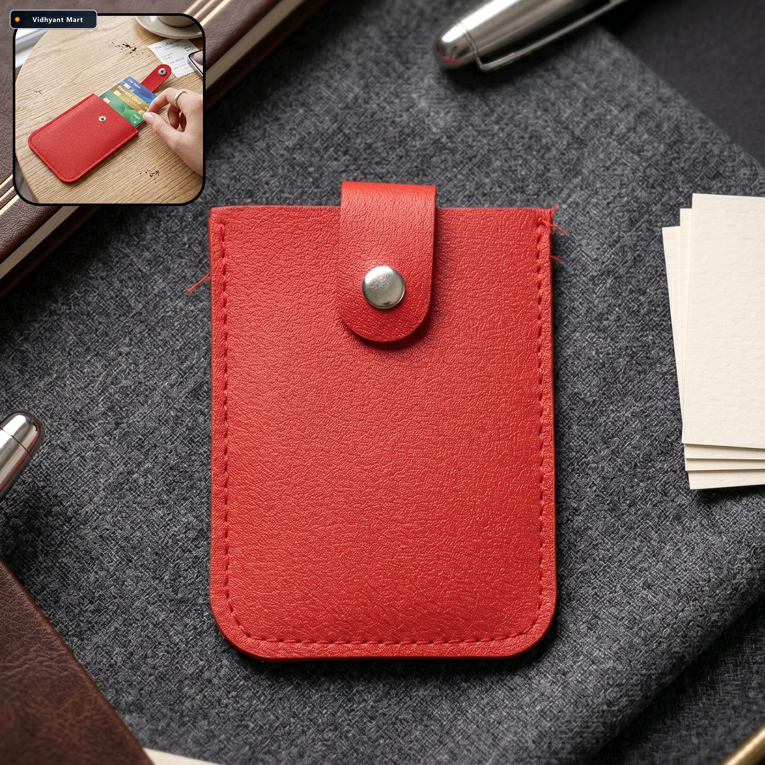 Vidhyant Mart Small Card Holder Wallet Slim Travel Friendly Desi 1