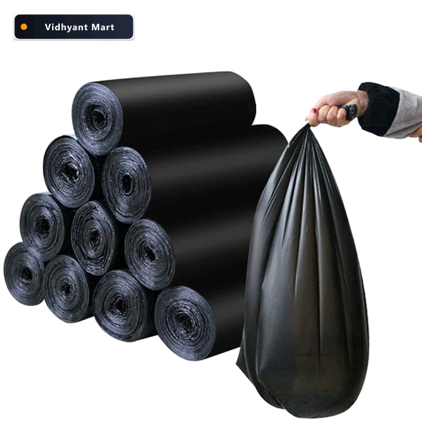 Vidhyant Mart Small Garbage Bags Heavy Duty Black 17x19 Inch Fer 2