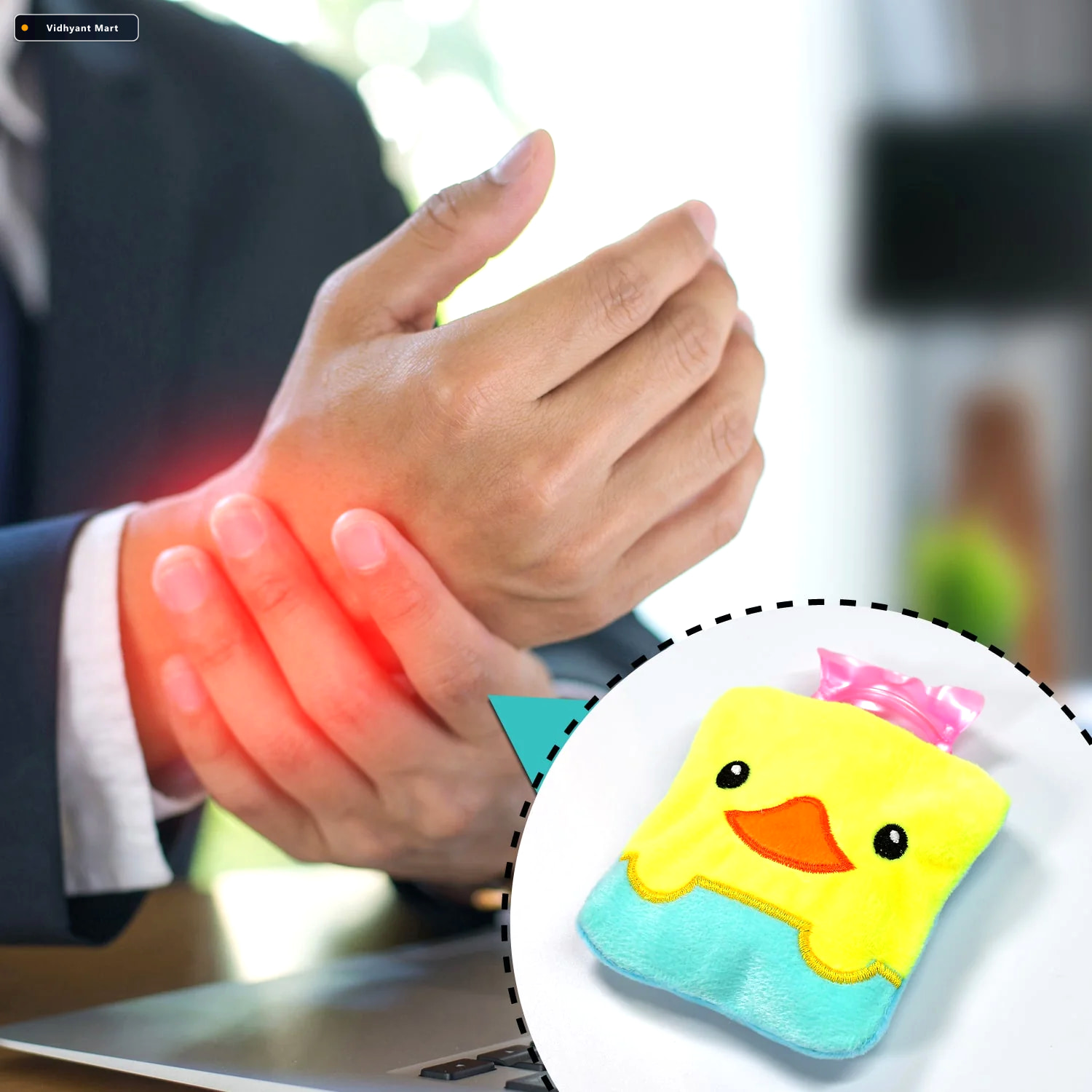Vidhyant Mart Small Hot Water Bag Yellow Duck Design For Pain Re 2