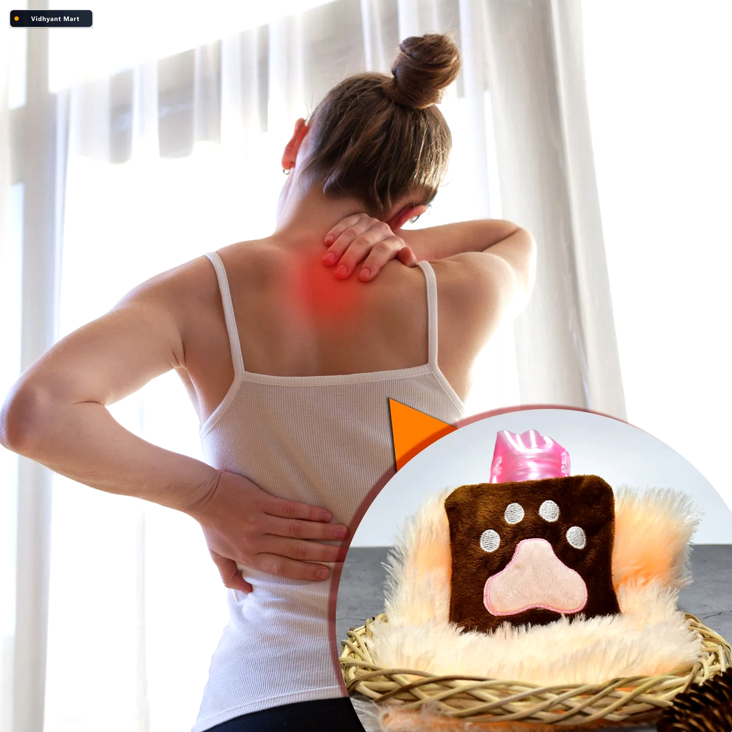 Vidhyant Mart Small Paw Print Hot Water Bag Effective Pain Warmt 2