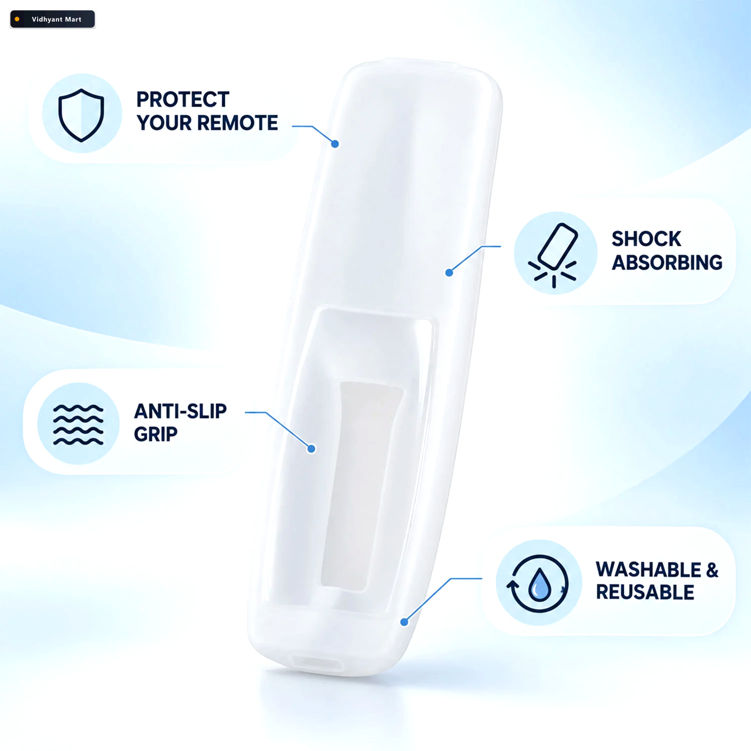 Vidhyant Mart Small Silicone Remote Control Cover For Grip And S 2