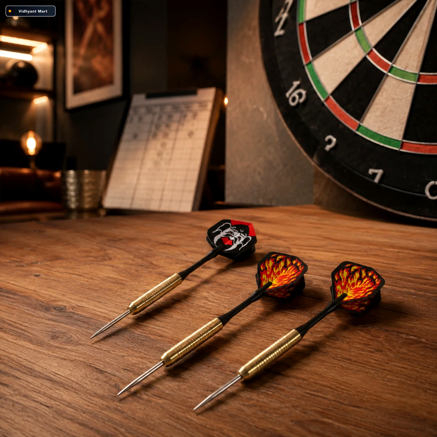 Vidhyant Mart Small Steel Tip Darts With Brass Grip Barrels 3 Pc 1