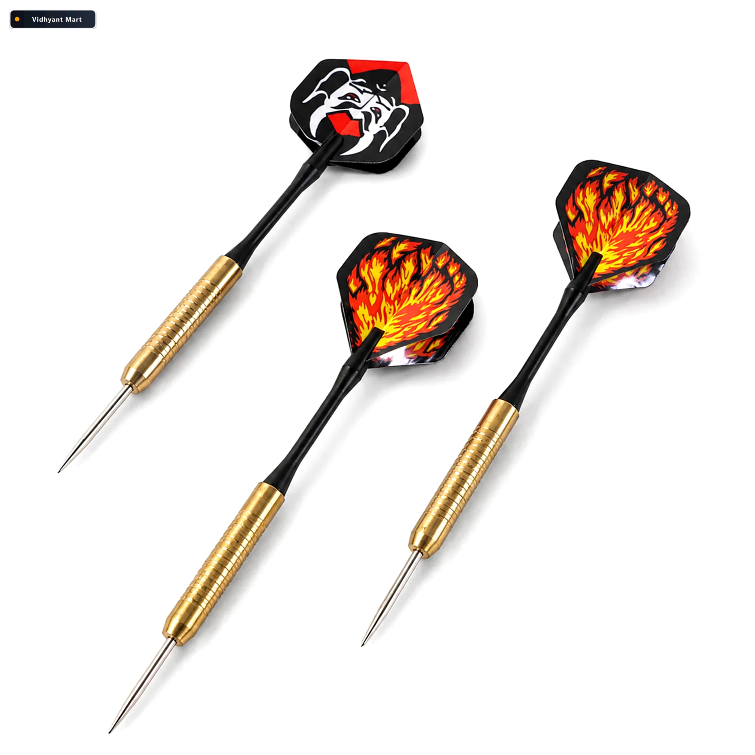 Vidhyant Mart Small Steel Tip Darts With Brass Grip Barrels 3 Pc 4