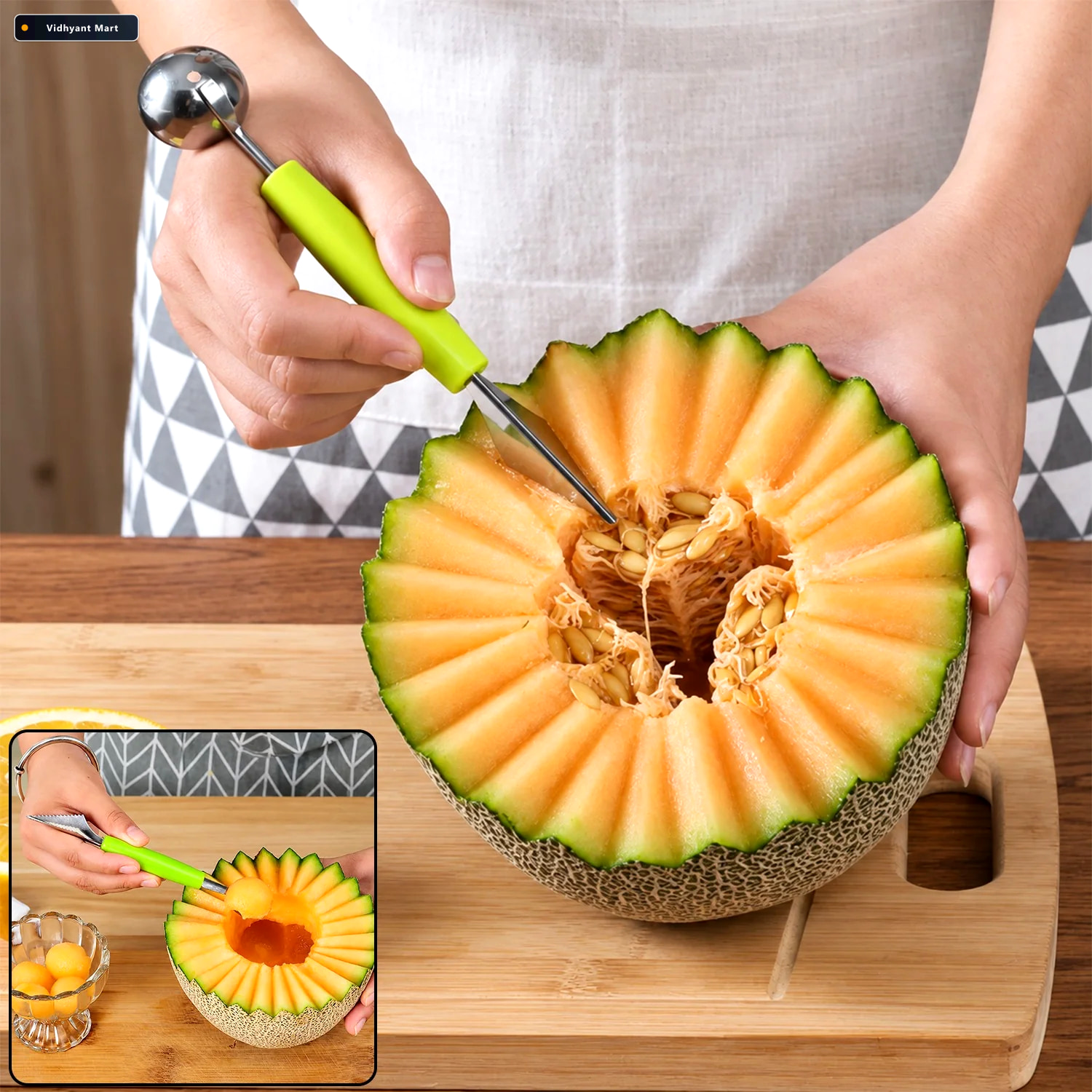 Vidhyant Mart Small Watermelon Cutter And Scooper Tool For Slici 1