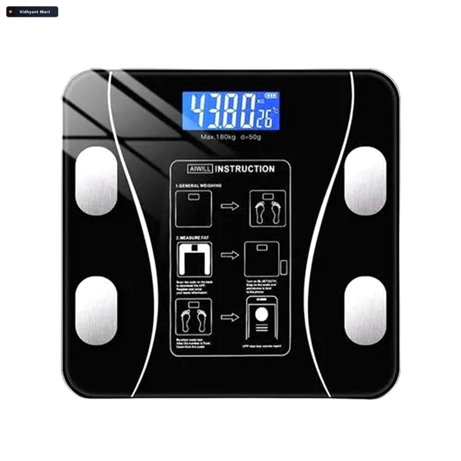 Vidhyant Mart Smart Body Weight Scale Bluetooth Body Fat Bmi Tra 1