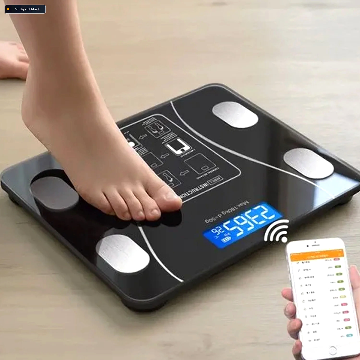 Vidhyant Mart Smart Body Weight Scale Bluetooth Body Fat Bmi Tra 2