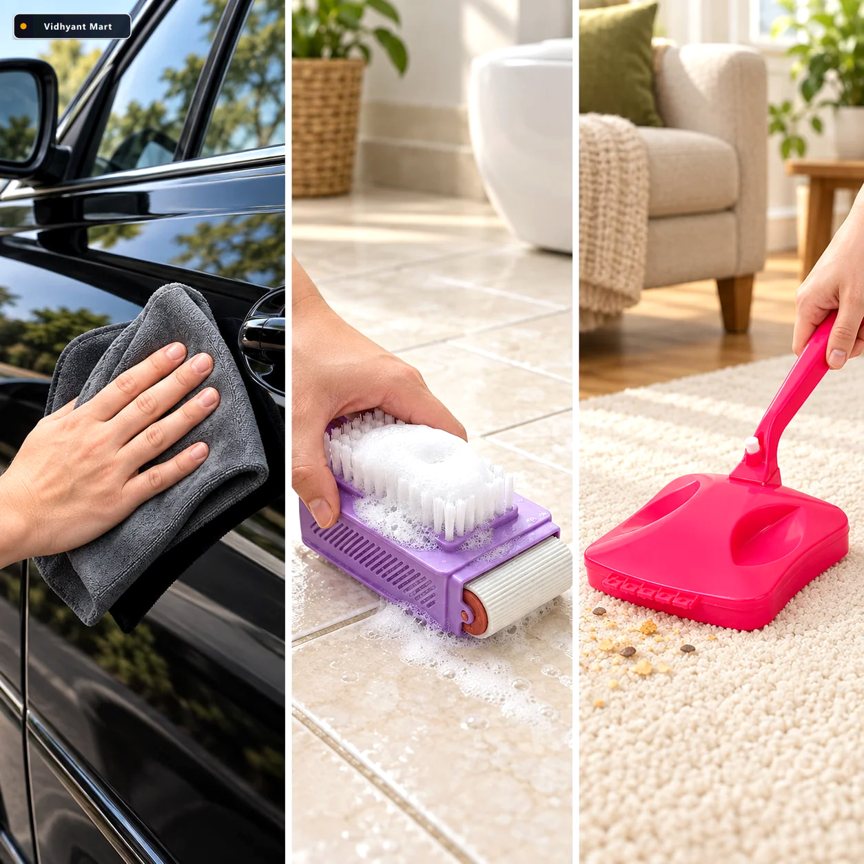 Vidhyant Mart Smart Home Cleaning Combo Floor Sweeper Multi Use 3