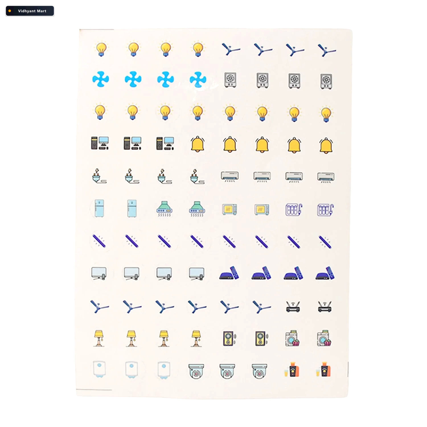 Vidhyant Mart Smart Switch Icon Stickers Pack Of 10 Sheets With 3