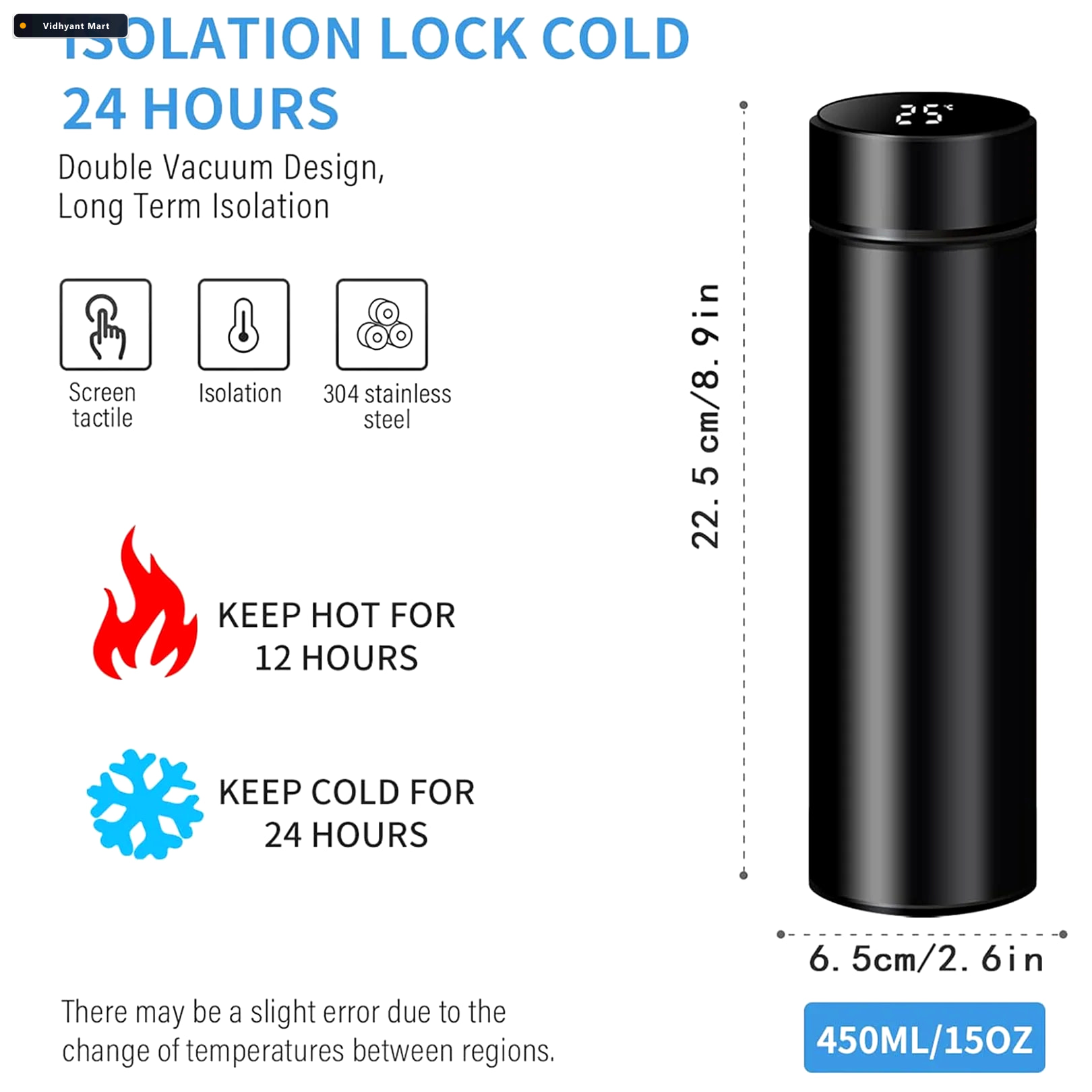 Vidhyant Mart Smart Vacuum Insulated Water Bottle Led Temperatur 4