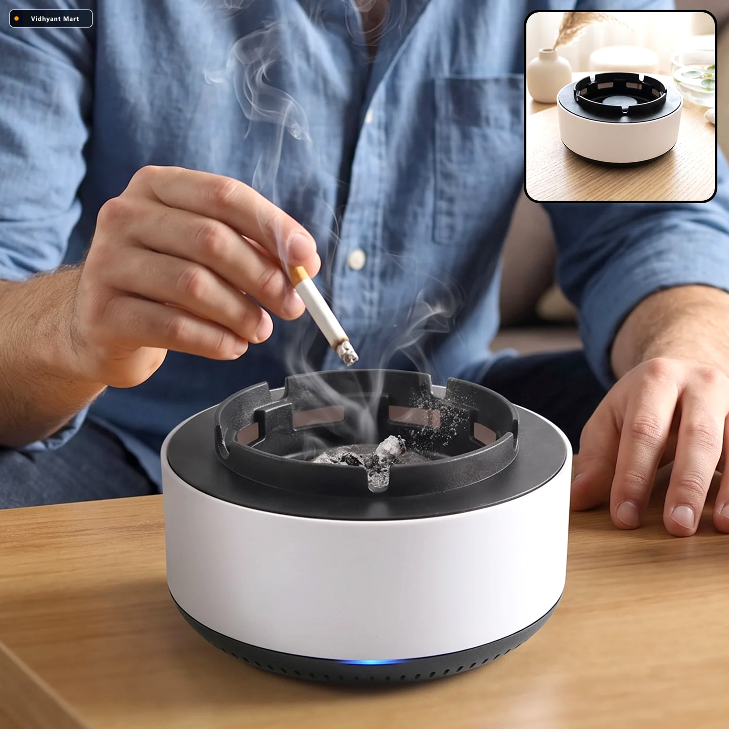 Vidhyant Mart Smokeless Ashtray With Air Purifier And Push Down 2