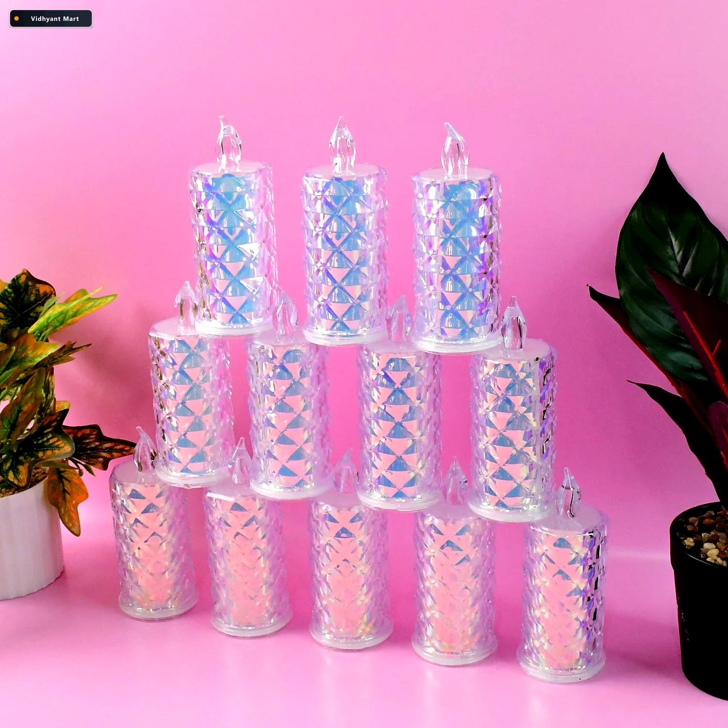 Vidhyant Mart Smokeless Led Candles Safe Flameless Set Of 12 For 4